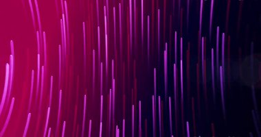 Siyah arkaplanda mor ışık yollarının üzerindeki ışık noktalarının animasyonu. ışık, desen ve hareket konsepti dijital olarak oluşturulmuş video.