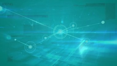 Mavi arka planda parlayan bağlantı ağının dijital animasyonu. küresel ağ ve teknoloji kavramı