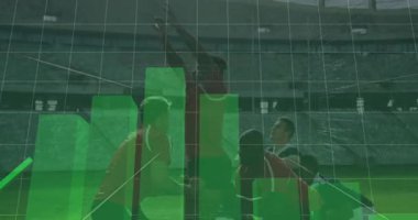 Finansal veri işleme üzerine finansal veri işleme animasyonu. Dijital olarak oluşturulmuş resim.