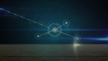 Spor ağı, sahada genişleyerek oyuncuların vücut hatlarıyla smaç basmasına neden oluyor. Sporcu, dijital sanat, spor teknolojisi, aksiyon, yenilik, rekabetçi, modern tasarım