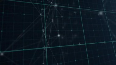 Dijital uzayda bağlantı ağının animasyonu. Küresel bağlantılar teknolojisi ve dijital arayüz kavramı dijital olarak oluşturulmuş video.