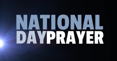 Siyah zemin üzerinde ışıkla ulusal gündüz duasının animasyonu. kutlama ve vatanseverlik kavramı dijital olarak oluşturulmuş video.