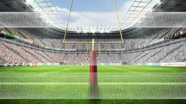 Izgara çizgileri açılıyor. Kırmızı pedleri yukarı doğru süpürüyor. Veri taramasını görselleştiriyor. Stadyum, mimari, minimalist, spor, görselleştirme, dijital, modern