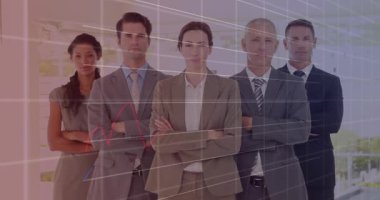 Şebeke tarama koridoru ekibi kırmızı ve mavi grafik yüzdelerini canlandırarak pazar verilerini vurguluyor. Finans, analitik, veri görselleştirme, iş zekası, yatırım, ekonomi, modern