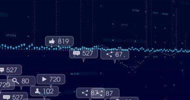 Şebeke çizgileri belirdiğinde, turkuaz halat sürme baloncukları sosyal bağın değiştiğini görselleştiriyor. Dijital, analitik, görselleştirme, fütüristik, bilgi, teknoloji, veri güdümlü