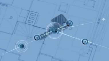 Anahtar üzerinde yükselen dünya simgesini başlatan grafiksel vurgulama tuşu ağ ağına bağlantılar yayıyor. Teknoloji, bağlantı, dijital, yenilik, ağ, siber güvenlik, akıllı