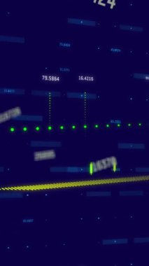 Finansal veri işleme animasyonu. küresel iş, finans, dijital arayüz ve bağlantılar konsepti dijital olarak oluşturulmuş video.