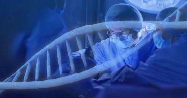 3 boyutlu DNA sarmalı ortaya çıktığında cerrah retraktörü ayarlar ve sürüklenen sarmal rehberli tıbbi ekip oluşturur. Tıbbi, bilim, yenilik, takım çalışması, kesinlik, teknoloji, sağlık hizmetleri