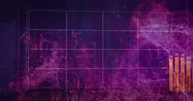 Neon girdapları, veri artışını gösteren değerlerle birlikte yükselen çubuk sütunları gösteren kablo kübü başlatıyor. Fütürist, enerjik, dijital, teknolojik, soyut, yenilikçi, analitik