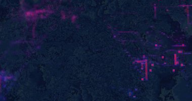 Ekranda devre benzeri dokuya sahip soyut dijital sanat eserleri gösteriliyor. Teknik desen, siber estetik, fütüristik tasarım, arıza sanatı, dijital manzara, soyut grafikler, görsel efektler.