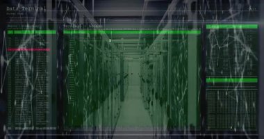 Mlencode.py kaydırma günlüğü güncelleme grafikleri yeşil PASS ile biten sunucu raflarında solgunluk. Veri merkezi, siber güvenlik, veri görselleştirme, bilgi teknolojisi, dijital altyapı, sunucu dizisi, ağ güvenliği