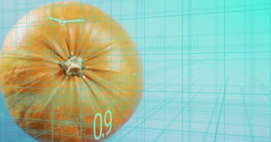 Veri çizgisi, kabak mavisi ızgarasında yükselen değerlerin üzerinde beliriyor ve eğilimi gösteriyor. Veri görselleştirme, teknoloji, analitik, 3d, fütüristik, bilim, ilerleme