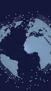 Bağlantılar ağıyla birlikte dünyanın animasyonu. küresel bağlantılar ve teknoloji konsepti dijital olarak oluşturulmuş video.
