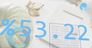 ANALYSING DATA metninde kaybolmak, canlandırma yüzdeleri çubuklarını örtüyor ve içgörü için turta çeviriyor. Analizler, veri görselleştirme, dijital gösterge panelleri, bilgi grafikleri, istatistiksel analiz, iş zekası