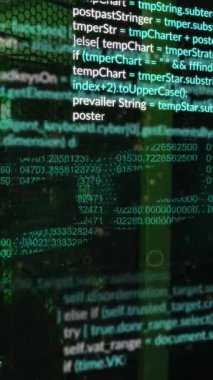 Çevrimiçi güvenlik zinciri üzerinden veri işleme animasyonu. Küresel iş, finans, bulut hesaplama ve veri işleme kavramı dijital olarak oluşturulmuş video.