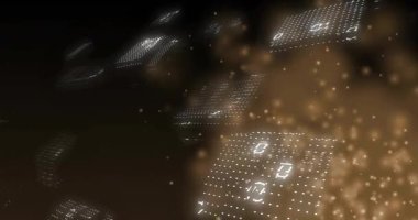 Üç boyutlu boşluğa giriş başlatılıyor. Çift haneli titreşimler ve yükselen altın parçacıklar ile sürükleniyor. Fütürist, dijital, sürükleyici, soyut, dinamik, teknoloji, görselleştirme