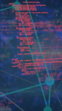 Animation of globe with network of connections and data processing. Global networks, computing and data processing concept digitally generated video.