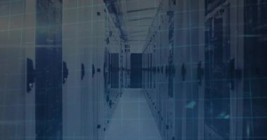 Şebeke kaplama koridoru, devrelerin takibi, ortaya çıkan panel, dönen halkalar, harita ağı. Teknoloji, veri, yenilik, güvenlik, fütürizm, bağlantı, dijital