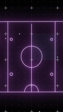 Spor alanında finansal veri işleme animasyonu. Küresel spor, rekabet, bilgisayar ve veri işleme kavramı dijital olarak oluşturulmuş video.