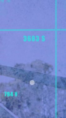 Askerler üzerinde finansal veri işleme animasyonu. Küresel iş, ağlar, bağlantılar, hesaplama ve veri işleme kavramı dijital olarak oluşturulmuş video.