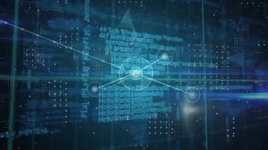 Dünya üzerindeki bağlantı ağının animasyonu ve kara arkaplanda veri işleme. küresel bağlantılar, bilgisayar ve dijital arayüz konsepti dijital olarak oluşturulmuş video.