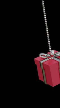 Kırmızı Noel 'in animasyonu siyah arka planda takdire şayan. Noel, gelenek ve kutlama konsepti dijital olarak video oluşturur.