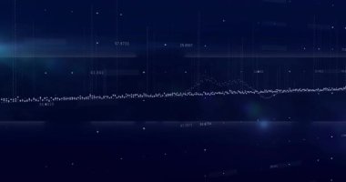 Noktalı taban oluşumundan sonra, yukarı doğru eğildikten sonra tepeler ve yalaklar oluşturarak veri eğilimlerini gösteriyor. Dijital, veri, analitik, görselleştirme, fütüristik, teknolojik, soyut