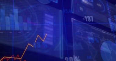 Gösterge paneli görünümü turuncu çizginin salınmasını tetikliyor, kırmızı, yeşil çizgiler trendler için güncelleniyor. Veri görselleştirme, analitik, iş zekası, dijital arayüz, teknoloji, veri eğilimleri, gösterge paneli