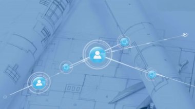 Zayıf dalgalanma başlangıç noktasında yumurtlayan kullanıcı ve belge düğümleri şebeke oluşturuyorlar. Dijital arayüz, bağlantı, soyut, teknoloji, işbirliği, yenilik, ağ