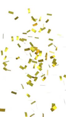 Beyaz arka plana düşen altın konfetilerinin dijital animasyonu