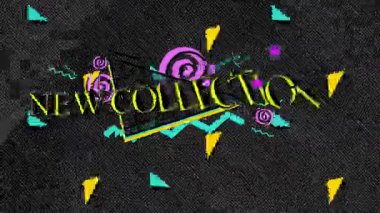 Geometrik elementler karanlık arkaplana giriyor. Yeni Collexsion metni başlatılıyor. Açığa vuruşları canlandırıyor. Modern, soyut, enerjik, dijital, dinamik, trend, fütürist