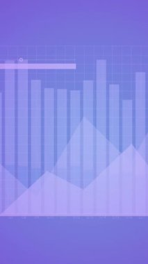 Mor arkaplan üzerinde veri işleme animasyonu. Küresel iş, finans, hesaplama ve veri işleme kavramı dijital olarak oluşturulmuş video.