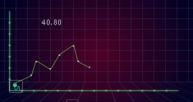 Veri güncellemesinde, mor şebekeye yükselen neon-yeşil çizgi grafiği gücü ve yenilenebilir ölçümleri gösteriyor. Teknoloji, analitik, görselleştirme, sürdürülebilirlik, yenilenebilir enerji, dijital