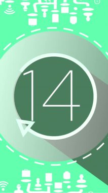 Animasyonlu yeşil Internet şeyler arka plan 4k karşı animasyonlu geri sayım