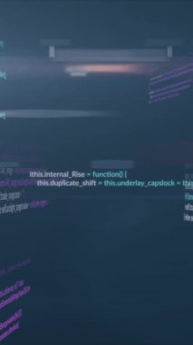 Fütüristik sanal veri koridorundan akan dijital kod akışlarının animasyonu. Teknoloji, siber uzay, yapay zeka, veri akışı, yenilik, güvenlik