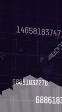 Siyah arkaplan üzerinden finansal veri işleme animasyonu. küresel iş, finans ve dijital arayüz kavramı dijital olarak oluşturulmuş video.
