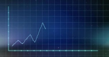 Kaynak titreşimi soluk çizgiyi başlatıyor. İzleme için ızgara eksenleri boyunca dalgalanan dalgalanma grafiği çiziyor. Dijital, geleceksel, animasyonlu, veri, analiz, teknoloji, görselleştirme