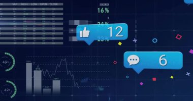 Tablo, çizelge ve haritaları gösteren karanlık şebeke; canlı gösterimi güncelleyen bilgilendirme baloncukları. Kontrol paneli, analitik, görselleştirme, metrik, arayüz, dijital, veri güdümlü