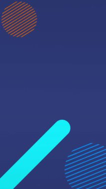 Mavi arka planda hareket eden renkli şekillerin ve lekelerin canlandırması. Desen ve dijital arayüz kavramı dijital olarak oluşturulmuş video.