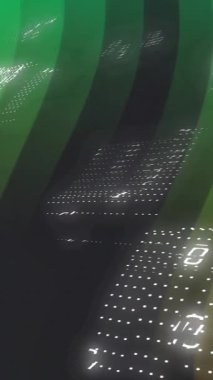 İkili kod ve veri, yeşil ve sarı gradyan arkaplan üzerinde animasyon yayınlar. Teknoloji, dijital, kodlama, siber, ağ, fütürist