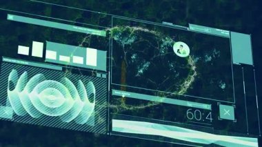 Dijital beyin üzerinden veri işleme animasyonu. küresel bilim ve dijital arayüz kavramı dijital olarak oluşturulmuş video.