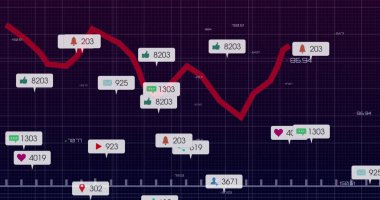 Donanma torpido gözünde yükselen ve düşen kırmızı eğilim çizelgesi, metrik çağrılarla gösteriliyor. Analizler, veri görselleştirme, gösterge paneli, bilgi grafikleri, dijital arayüz, büyüme, performans