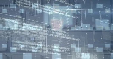 Donanmanın arka planında asma kilit ve veri işleme animasyonu. küresel iletişim ve veri güvenliği konsepti dijital olarak oluşturulmuş video.