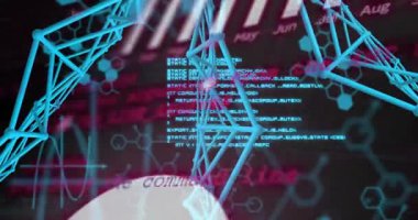 Mavi kafes başlangıç rotasyonunu yakından görmek, grafikleri ve simgeleri görselleştirme ile birleştirmek. Fütüristik, veri görselleştirme, dijital arayüz, soyut, teknolojik, holografik, analitik