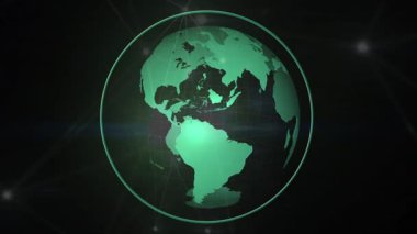 Dünya üzerindeki bağlantı ağlarının animasyonu. küresel bağlantılar, ağlar ve bulut hesaplama konsepti dijital olarak oluşturulmuş video.