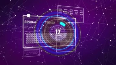 Yükleme şebekesinde veri akışını temsil eden ölçüm cihazlarının maddeleşmesi ve tırmanma yüzdesi. Teknoloji, veri, görselleştirme, arayüz, analitik, fütürist, dijital