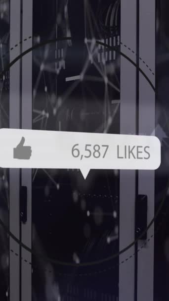 Animation of computing data processing over computer servers. Global sports business finances computing and data processing concept digitally generated video.