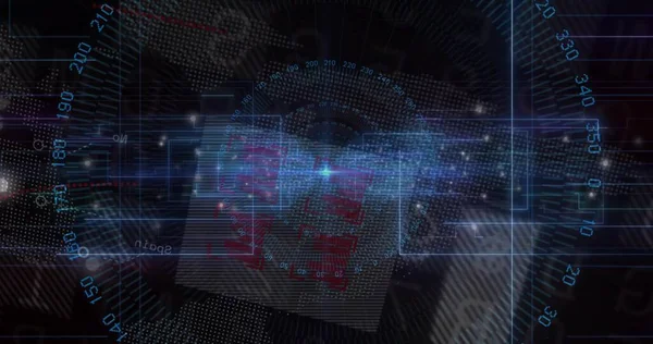 Sayısal kenelerle veri arayüzü üzerinden veri yayan holografik veri küresi görüntüleniyor. Fütürist, dijital, görselleştirme, holografik, teknoloji, arayüz, veri