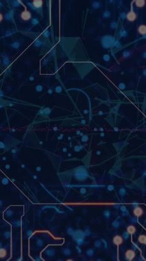 Dijital tünel üzerindeki veri işleme ve şekillerin animasyonu. Barkod tanımlama ve teknoloji kavramı.