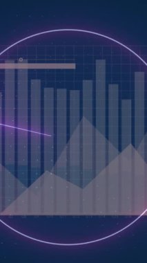 Şekiller üzerinde veri işleme animasyonu. küresel iş ve dijital arayüz kavramı dijital olarak oluşturulmuş video.